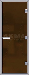 Дверь 8х20 АКМА 60G для хаммама, стекло матовое бронза 8мм.